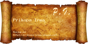 Prikopa Irma névjegykártya