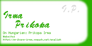 irma prikopa business card